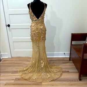 Elegant Gold Evening Gown